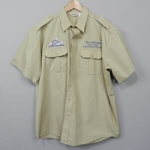 Vintage‎ 90s Walls Utility Work Shirt Name Duck Logo Size XL Beige Khaki Retro